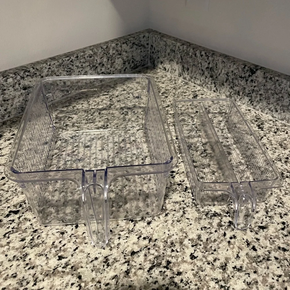2 Clear Plastic Storage Bins - The Container Store